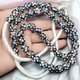 Black Skunk Venetian Trade Beads Dotted Beads Strand 12mm EAST OASIS Collection